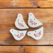 mini christmas bird ceramic gift tag